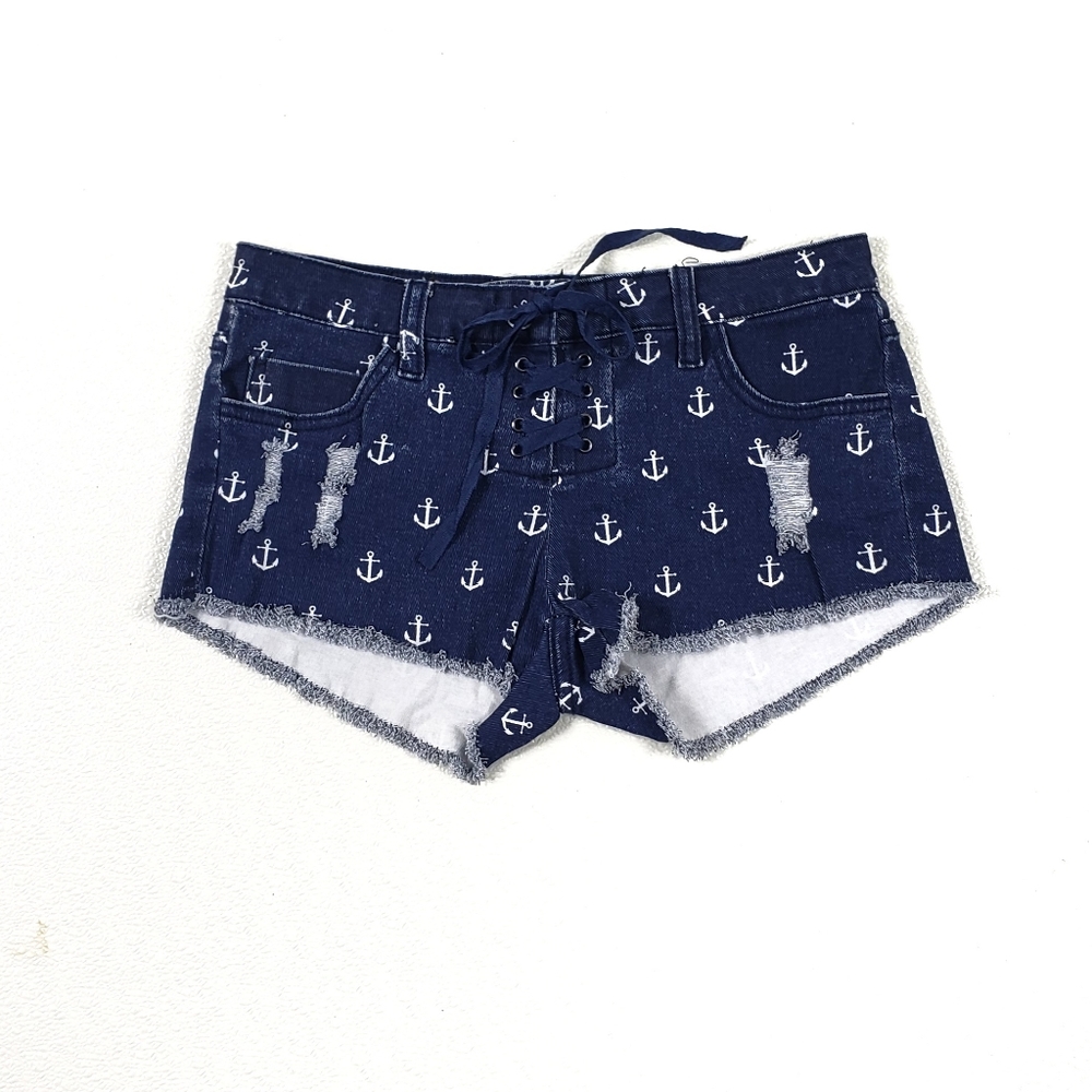 Ocean Drive Denim Anchor Shorts Sz 3